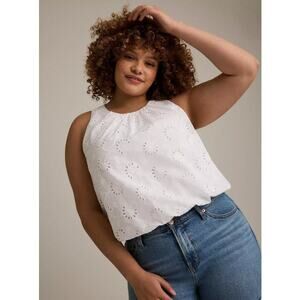 Torrid Festi Bubble Hem Eyelet Sleeveless Blouse NWT Size 2X